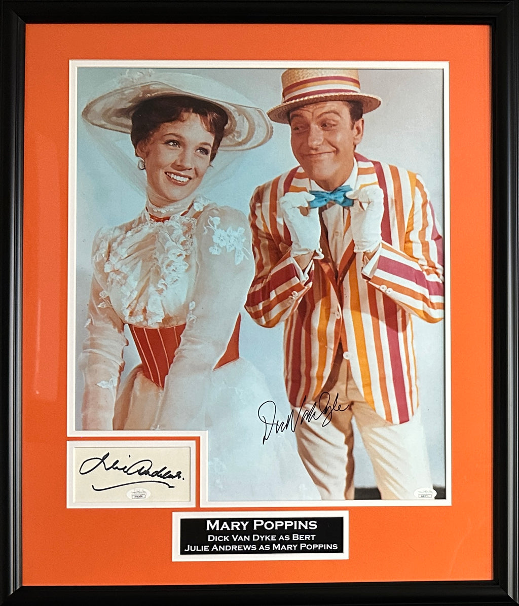 Dick Van Dyke Julie Andrews dual signed autographed framed 16x20 photo JSA COA