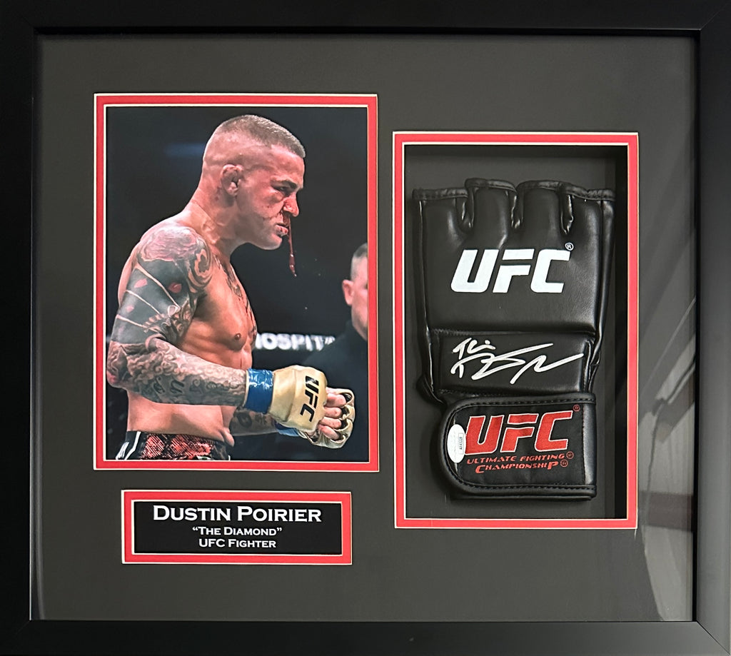 Dustin Poirier autographed signed framed glove UFC JSA COA The Diamond