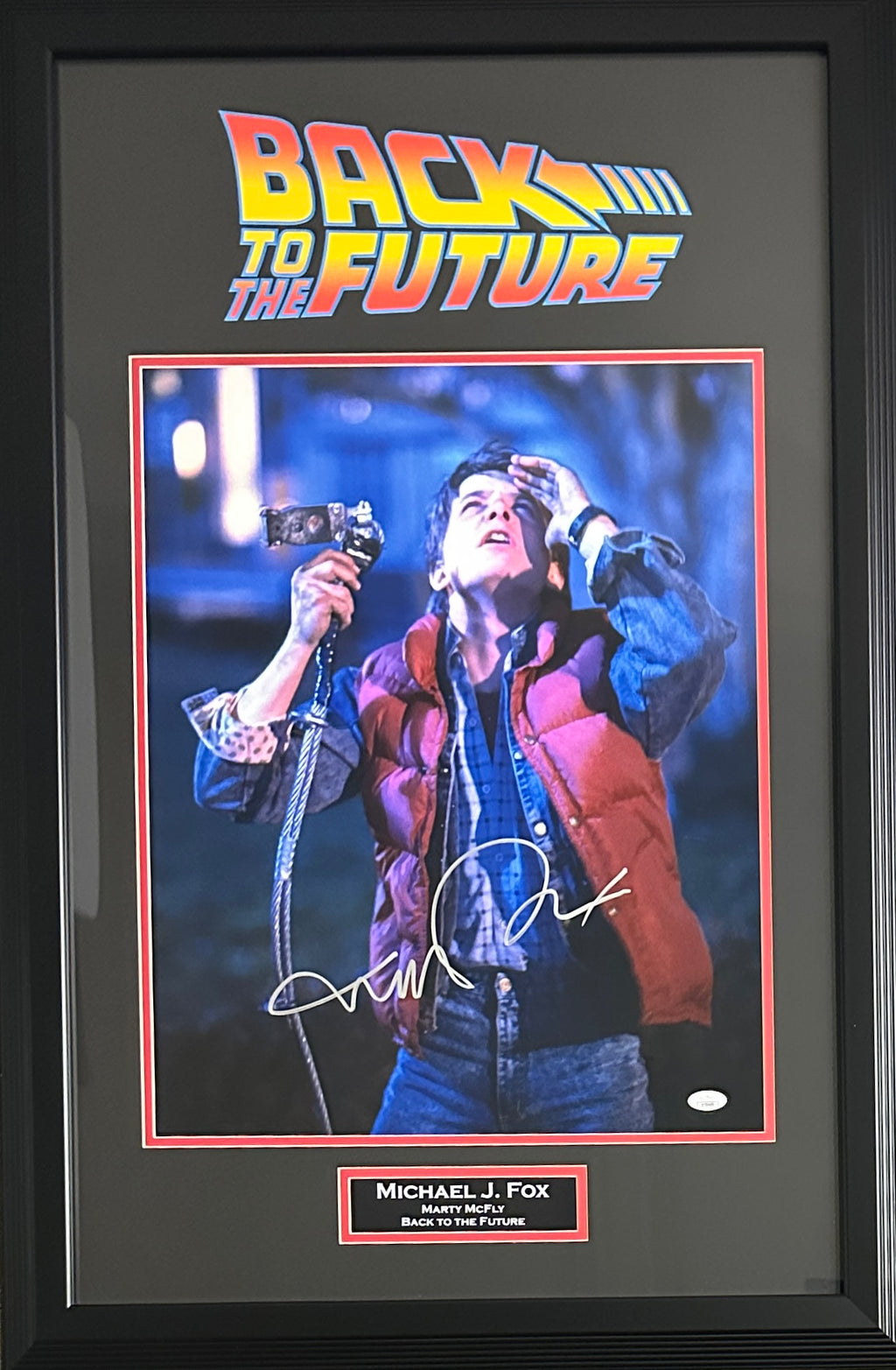 Michael J. Fox autographed signed framed 16x20 JSA COA Back To The Future