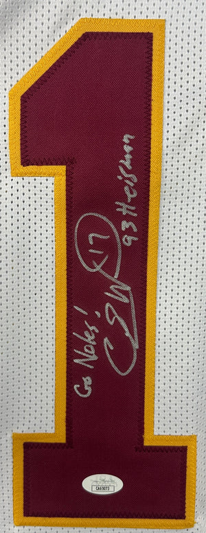 Charlie Ward double inscribed signed college football jersey JSA COA