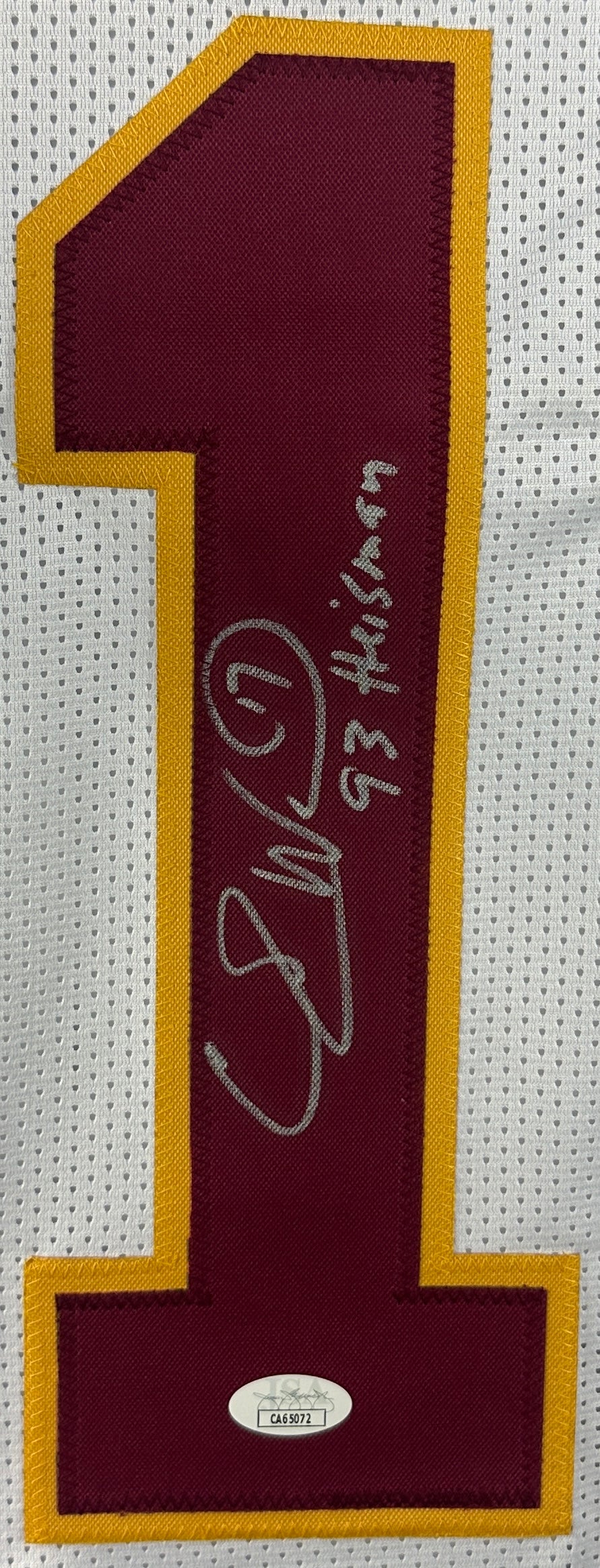 Charlie Ward inscribed signed college football jersey JSA COA