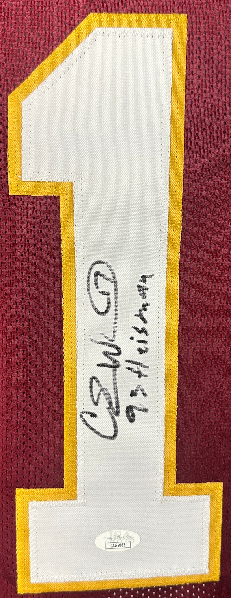 Charlie Ward inscribed signed college football jersey JSA COA