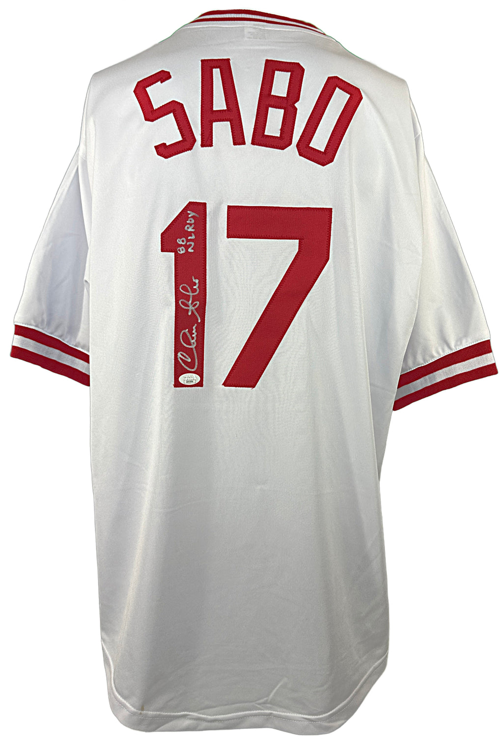 Chris Sabo autographed signed inscribed baseball jersey JSA COA