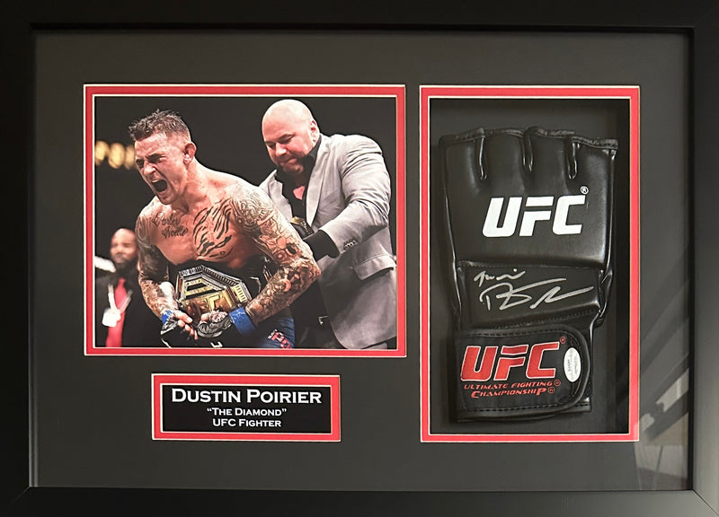 Dustin Poirier autographed signed framed glove UFC JSA COA The Diamond