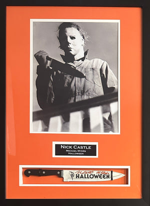 Nick Castle autographed inscribed framed knife Halloween Michael Myers Beckett