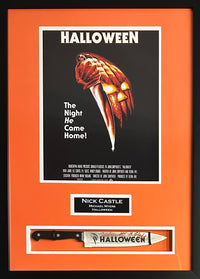 Nick Castle autographed inscribed framed knife Halloween Michael Myers Beckett