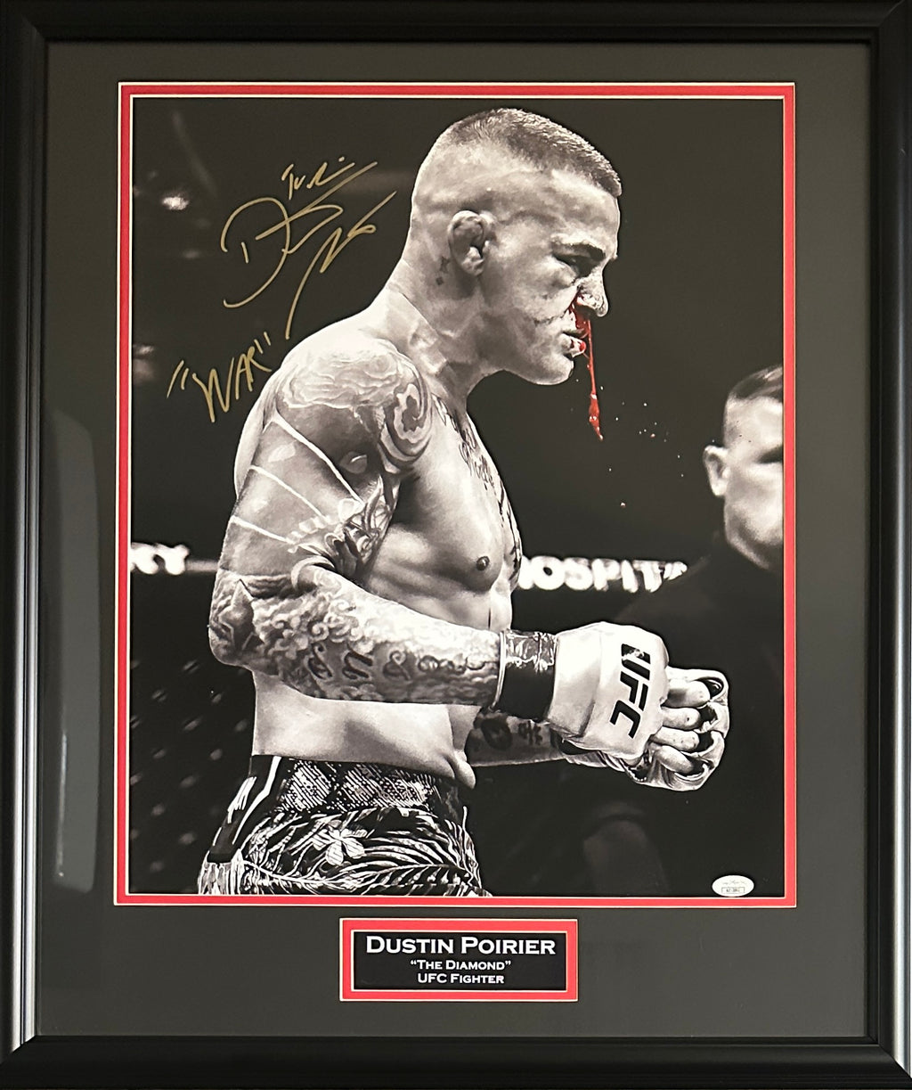 Dustin Poirier signed autographed inscribed framed 16x20 photo UFC JSA