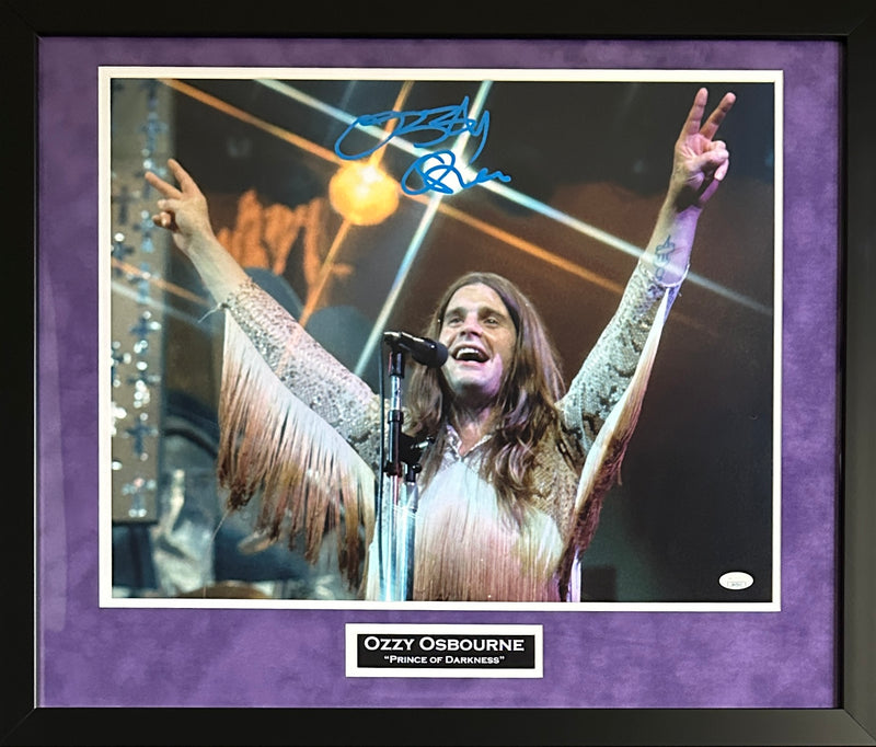 Ozzy Osbourne autographed signed framed 16x20 photo JSA COA