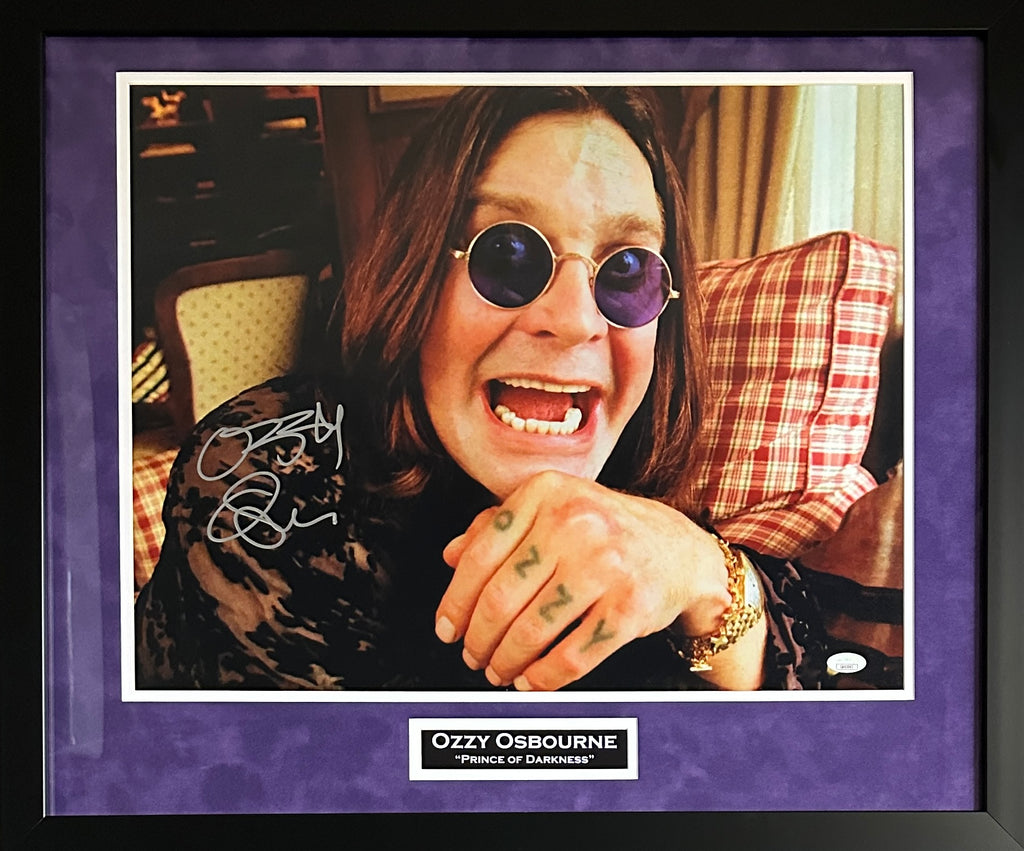 Ozzy Osbourne autographed signed framed 16x20 photo JSA COA