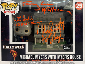 Cast signed inscribed Funko Pop #25 Michael Myers JSA Castle Wallace Sandin