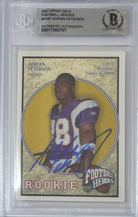 Adrian Peterson auto card 2007 Upper Deck #87 NFL Minnesota Vikings BAS Encap RC