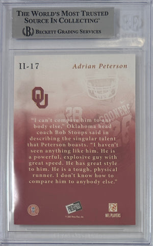 Adrian Peterson auto card 2007 Press Pass NFL Minnesota Vikings BAS Encap RC