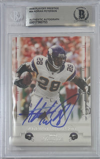 Adrian Peterson auto card 2008 Donruss #54 NFL Minnesota Vikings BAS Encap