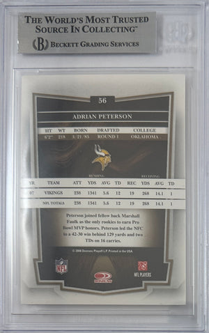 Adrian Peterson auto card 2008 Donruss NFL Minnesota Vikings BAS Encap