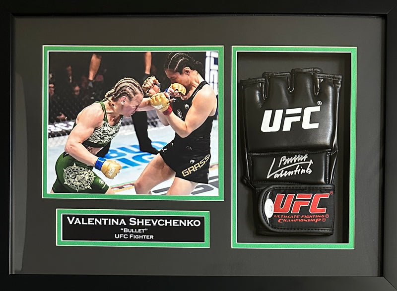 Valentina Shevchenko framed autographed signed glove UFC JSA COA