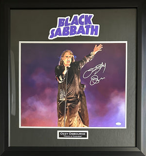 Ozzy Osbourne autographed signed framed 16x20 photo JSA COA