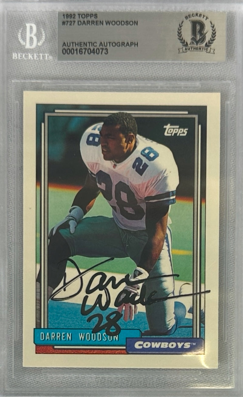 Darren Woodson auto Topps 1992 #727 Dallas Cowboys Rookie Encap