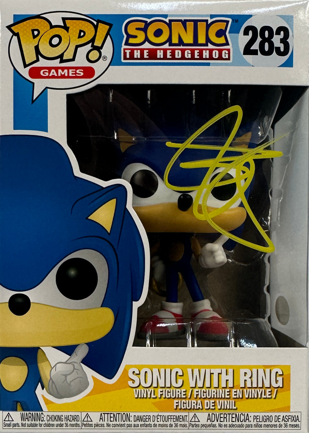 Ben Schwartz autographed signed Funko Pop #283 Sonic The Hedgehog JSA COA