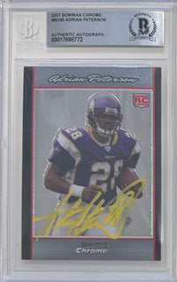 Adrian Peterson auto signed card 2007 Topps NFL Minnesota Vikings BAS Encap RC