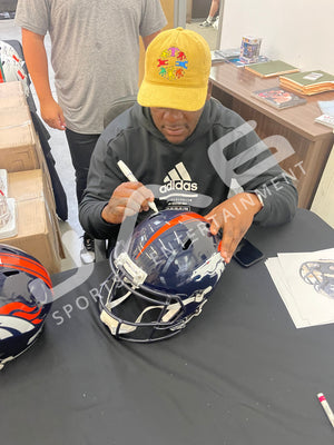 Clinton Portis signed inscribed Full Size helmet NFL Denver Bronco JSA COA