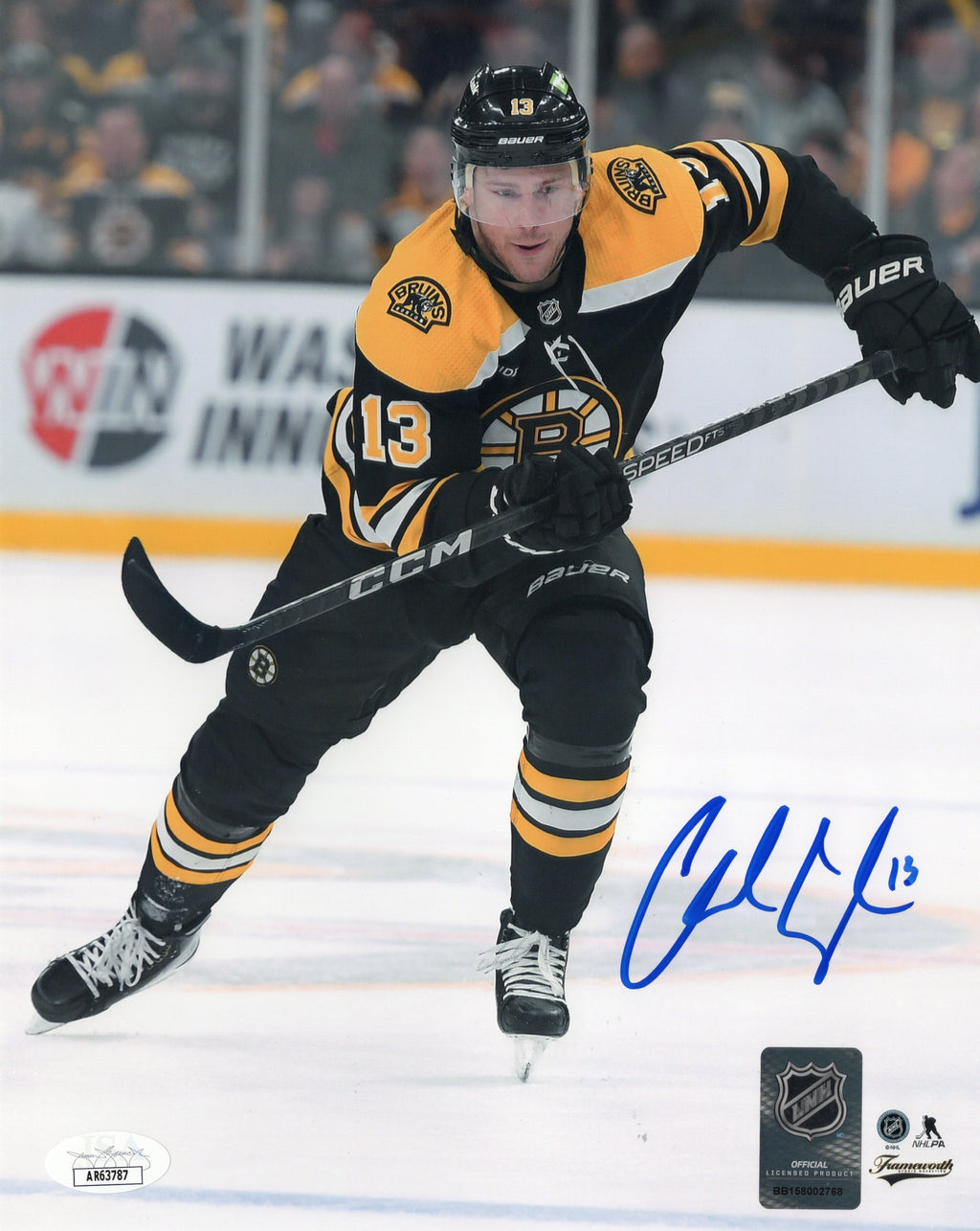 Charlie Coyle autographed signed 8x10 photo NHL Boston Bruins JSA COA