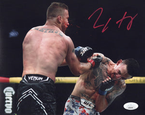 Max Holloway autographed signed 8x10 photo UFC Blessed JSA COA Justin Gaethje