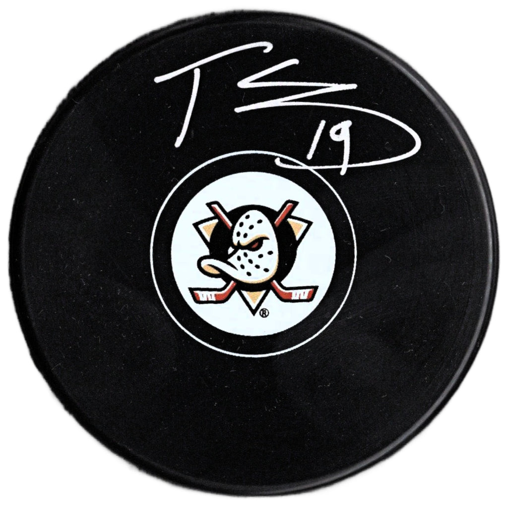 Troy Terry autographed signed puck NHL Anaheim Ducks JSA COA