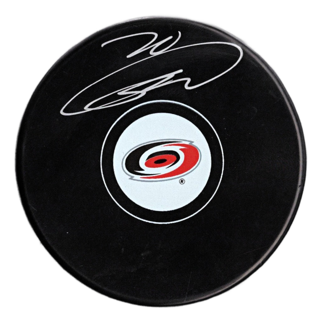 Sebastian Aho autographed signed puck NHL Carolina Hurricane JSA COA