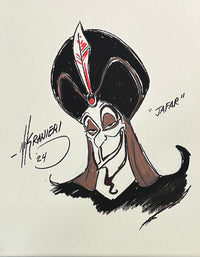 Nik Ranieri signed inscribed Original Artwork 8x10 canvas Aladdin Jafar JSA