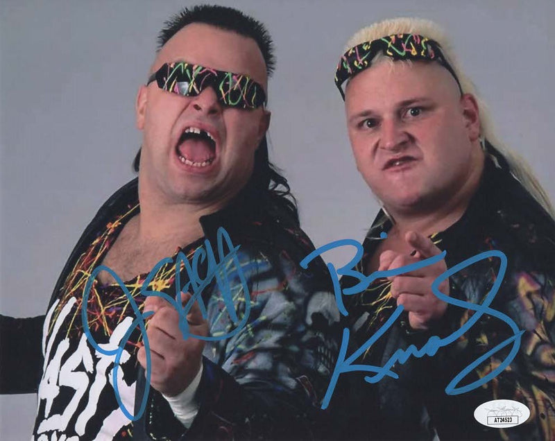 Brian Knobbs & Jerry Sags autographed signed 8x10 photo WWE WWF JSA Nasty Boys