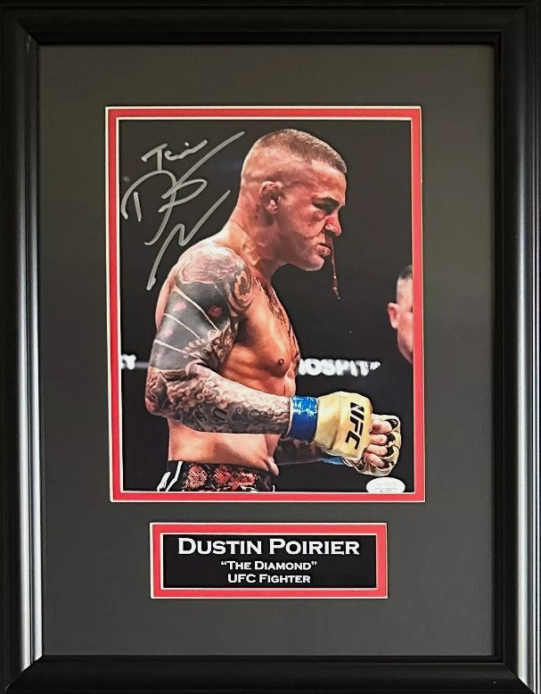 Dustin Poirier inscribed signed framed 8x10 photo UFC JSA COA The Diamond