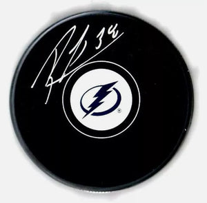 Brandon Hagel autographed signed logo puck NHL Tampa bay lightning JSA COA