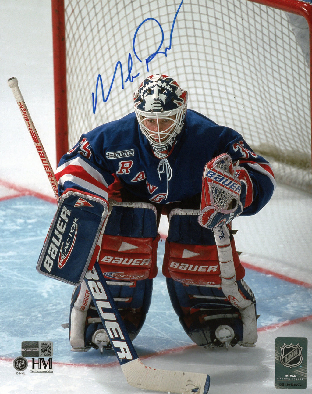 Mike Richter autographed signed 8x10 photo NHL New York Rangers Steiner