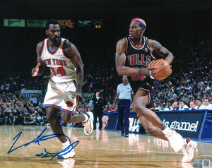 Charles Oakley autographed signed 8x10 photo NBA New York Knicks Steiner