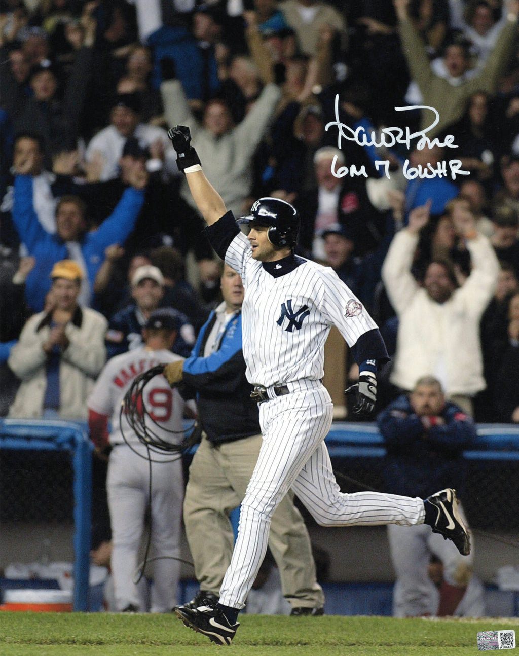 Aaron Boone autographed inscribed 11x14 photo MLB New York Yankees Steiner