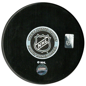 Brian Leetch signed autographed logo puck NHL New York Rangers Steiner