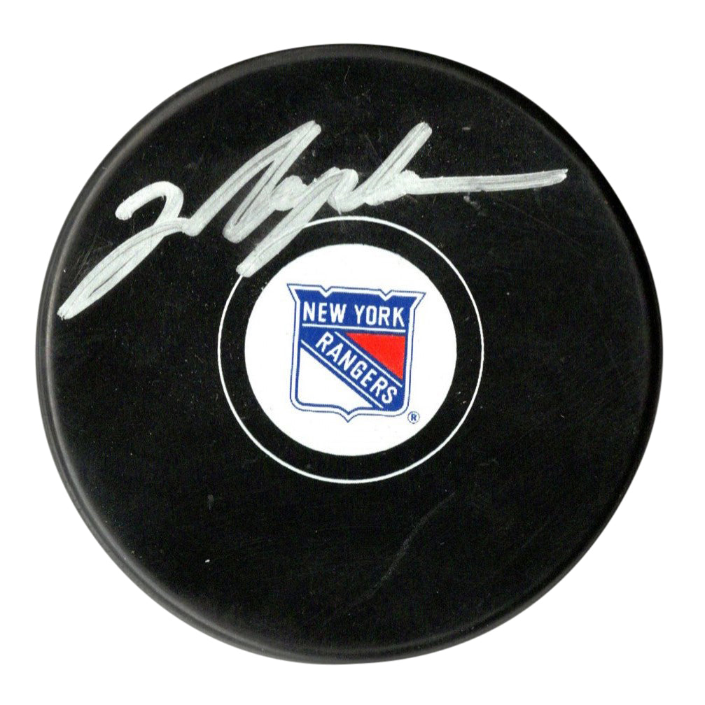 Mark Messier signed autographed logo puck NHL New York Rangers Steiner