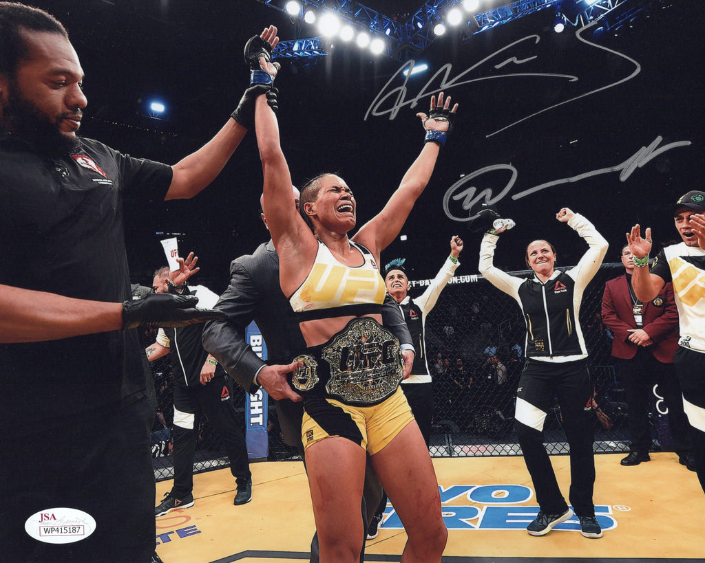 Amanda Nunes Nina Ansaroff autographed signed 8x10 photo UFC JSA COA