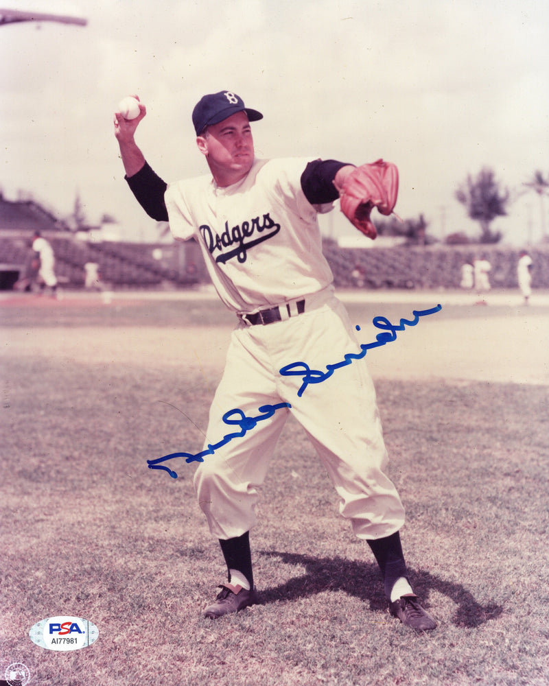 Duke Snider autographed signed 8x10 photo MLB Los Angeles Dodgers PSA COA