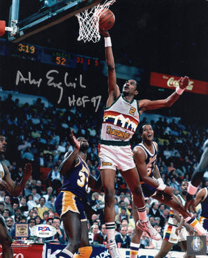 Alex English signed inscribed 8x10 photo NBA Denver Nuggets PSA COA