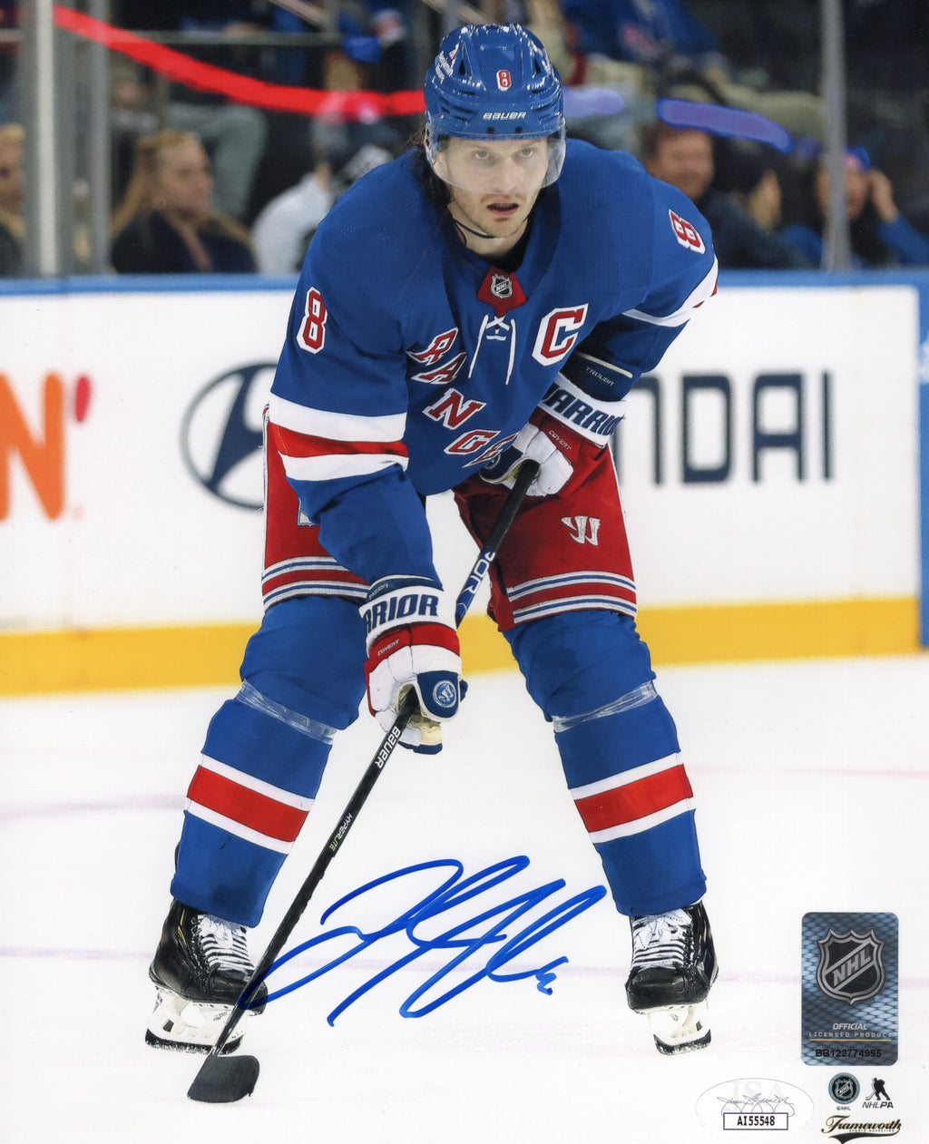 Jacob Trouba autographed signed 8x10 photo NHL New York Rangers JSA COA