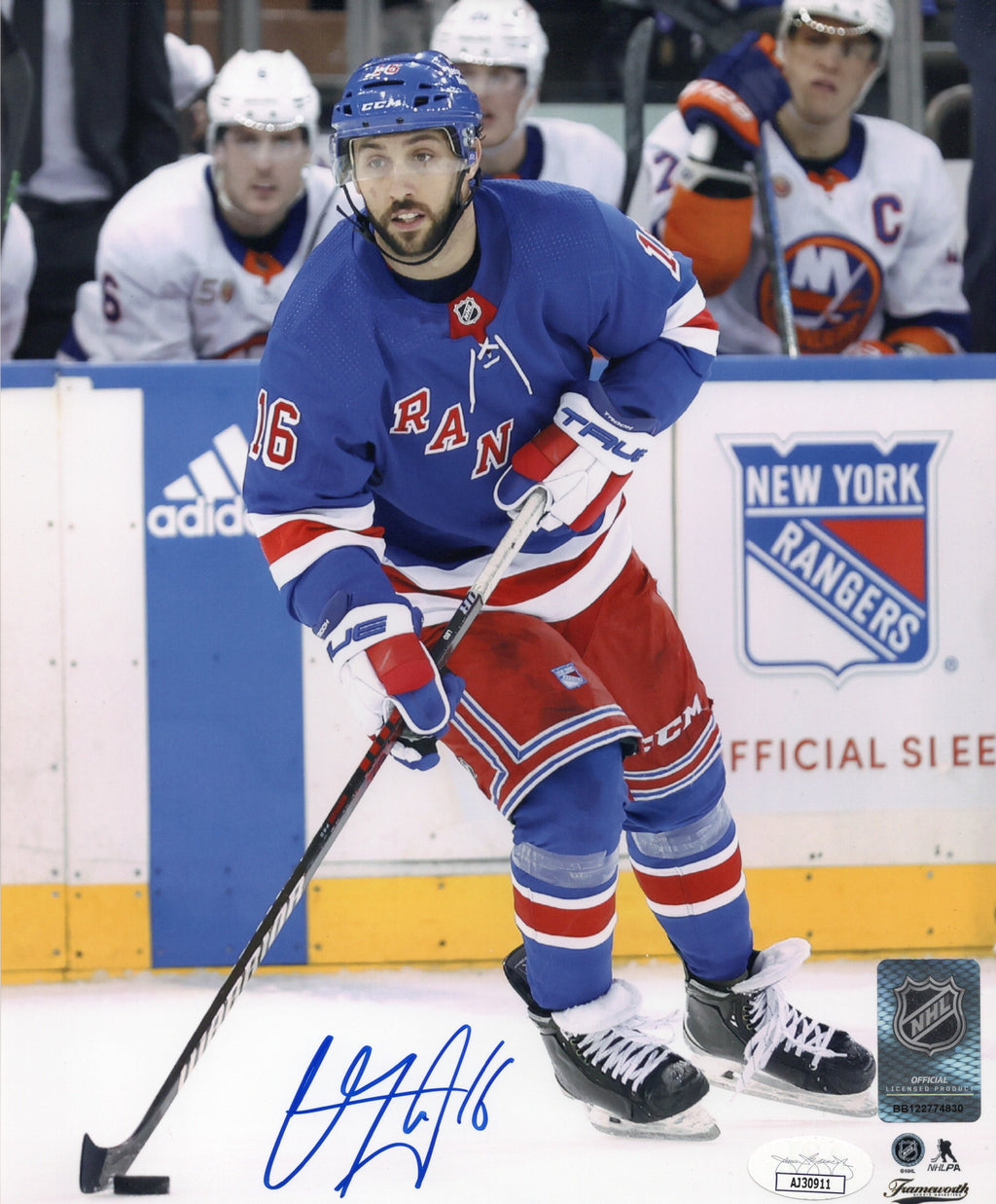 Vincent Trochek autographed signed 8x10 photo NHL New York Rangers JSA