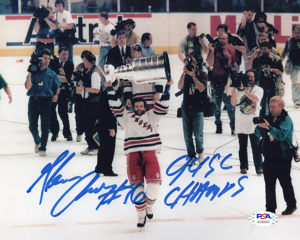 Glenn Anderson signed inscribed 8x10 photo NHL New York Rangers PSA COA