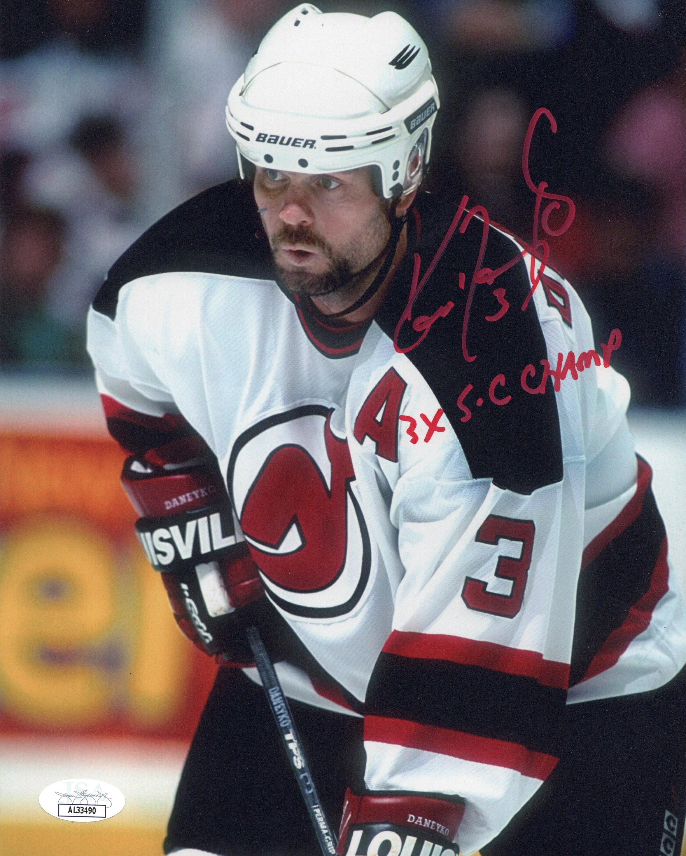 Ken Daneyko signed inscribed 8x10 photo NHL New Jersey Devils JSA COA JAG Sports Marketing