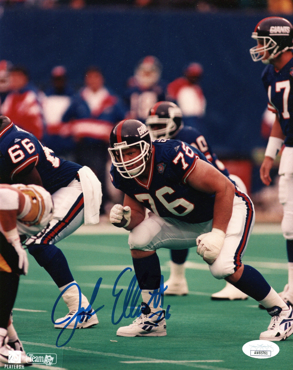 John Jumbo Elliott autographed signed 8x10 photo NFL New York Giants JSA COA