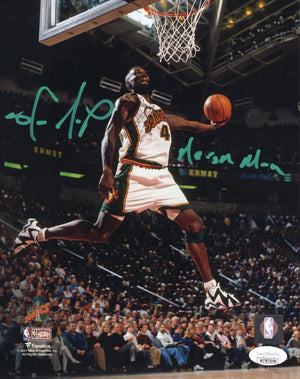 Shawn Kemp autographed signed inscribed 8x10 photo Seattle Supersonics JSA COA