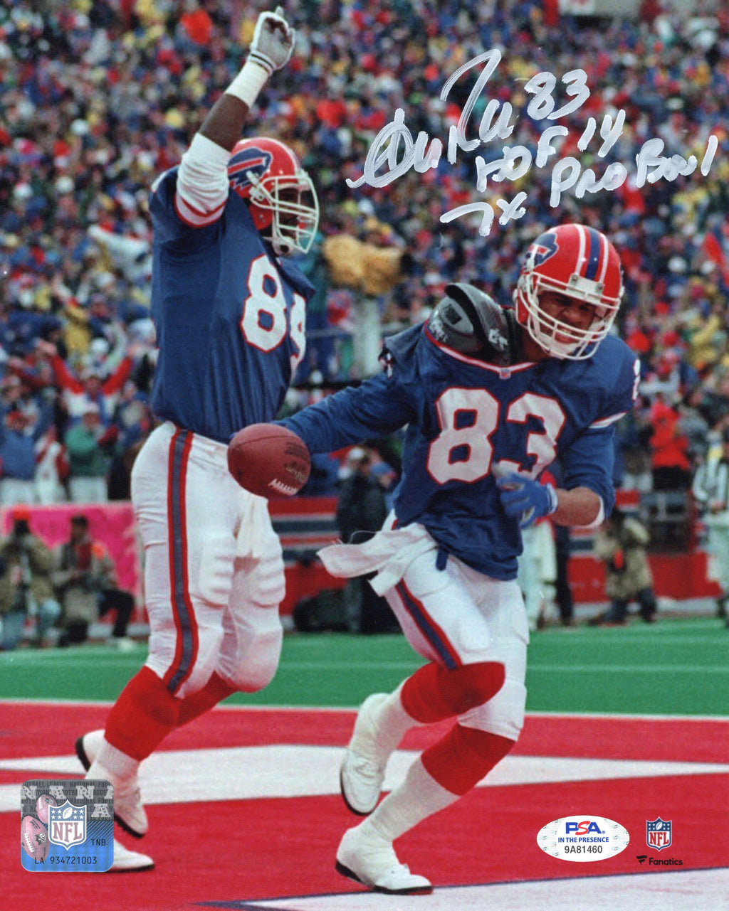 Andre Reed autographed signed 2x inscribed 8x10 photo NFL Buffalo Bills PSA COA