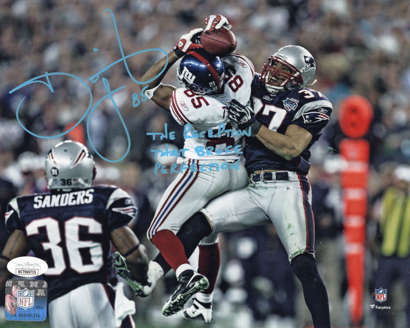 David Tyree autographed signed inscribed 8x10 photo NFL New York Giants JSA COA