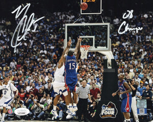 Mario Chalmers autographed signed inscribed 8x10 NCAA Kansas Jayhawks JSA COA