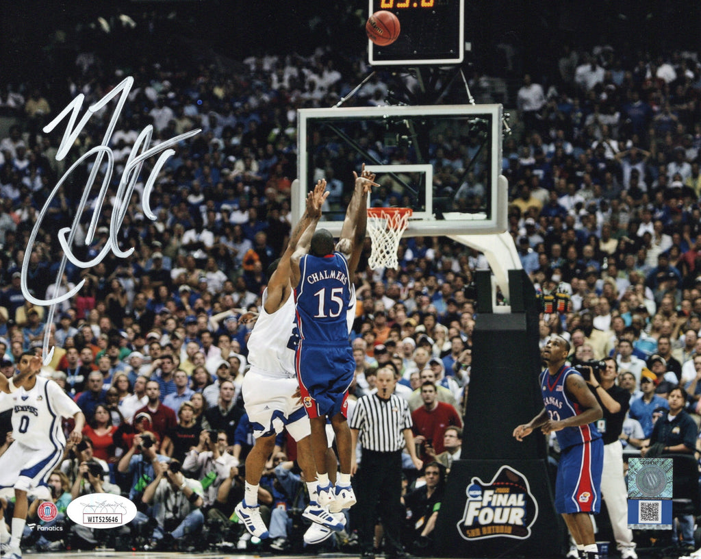 Mario Chalmers autographed signed 8x10 photo NCAA Kansas Jayhawks JSA COA